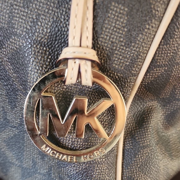 Michael Kors Monogram Brown and Tan Satchel - Picture 2 of 12